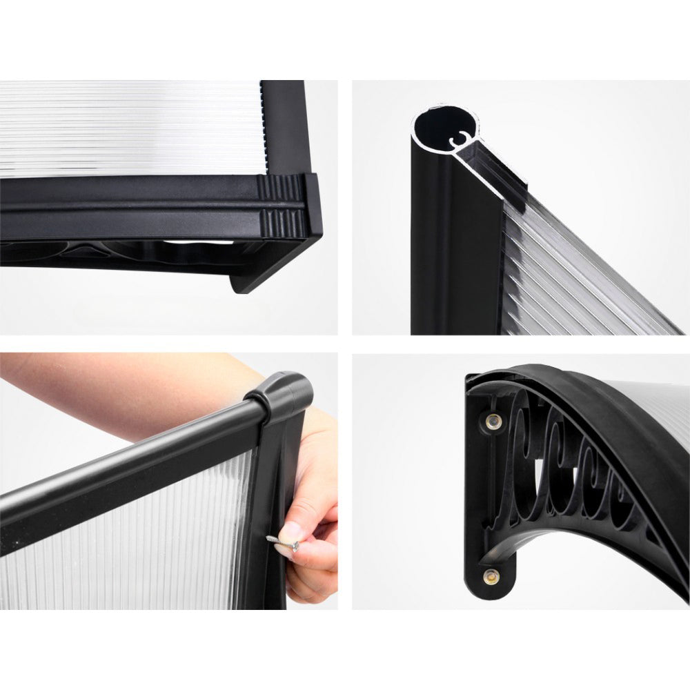 Patio DIY Window Door Awning Canopy UV Shield White - 1x6m
