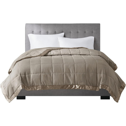 Lightweight Microfibre Down Alternative Blanket - Mocha