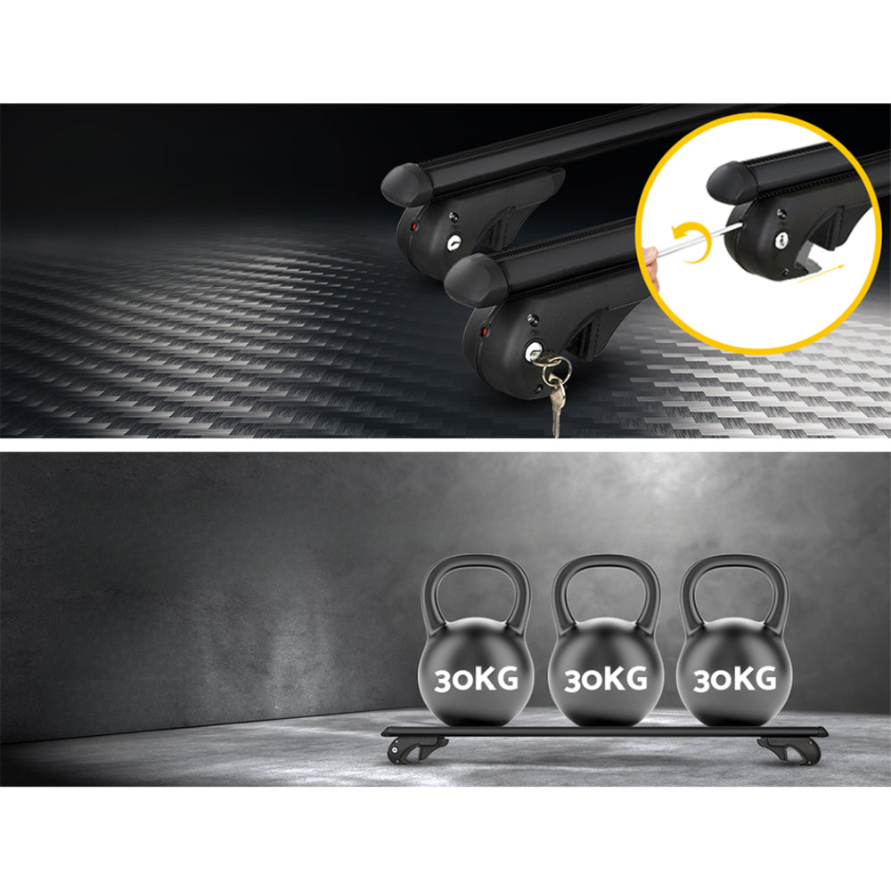 Universal Car Roof Rack Cross Bars Aluminium Carrier Silver - 1080mm