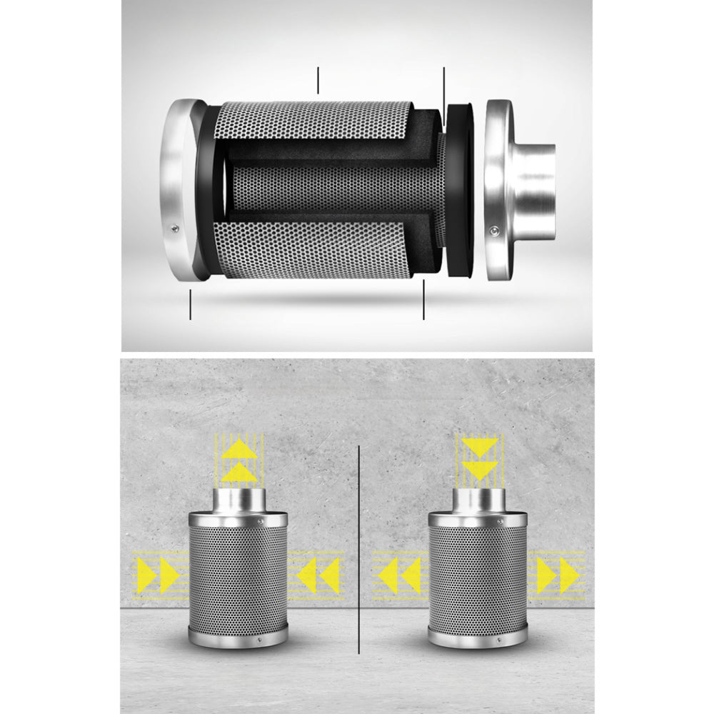 6" Hydroponics Grow Tent Kit Ventilation Kit Fan Carbon Filter Duct