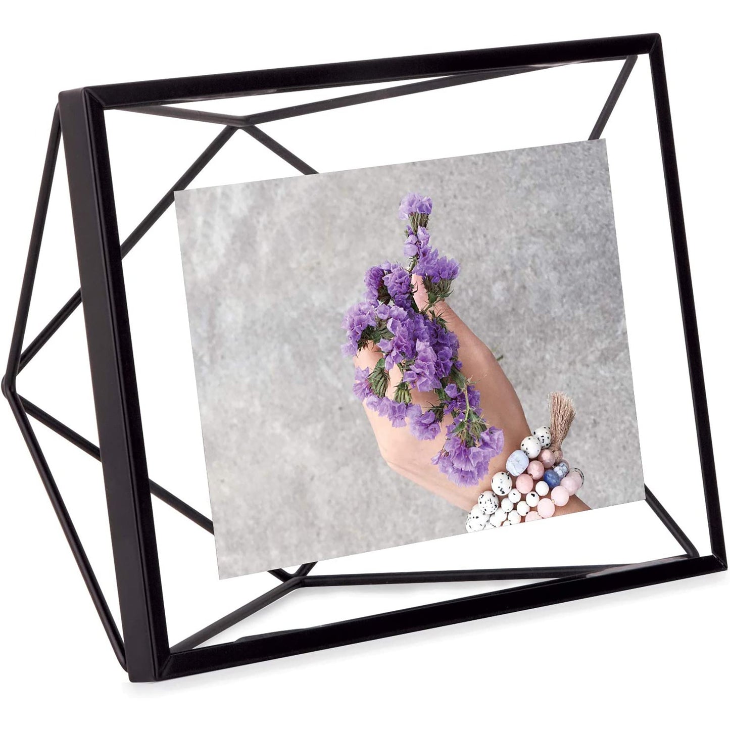 Geometric Prisma Picture Frame Photo Display for Desk Wall  4x6 Inch - Black