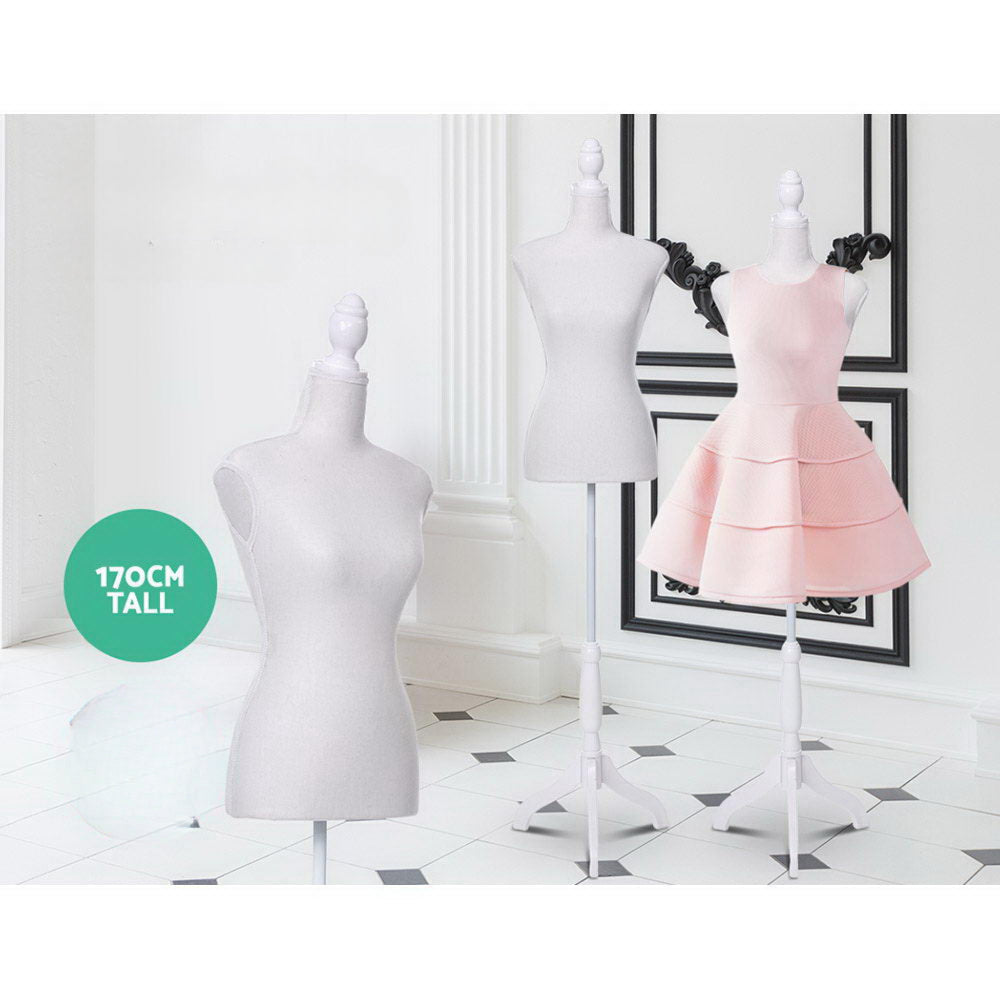 Female Mannequin Model Dressmaker Clothes Display Torso White - 170cm