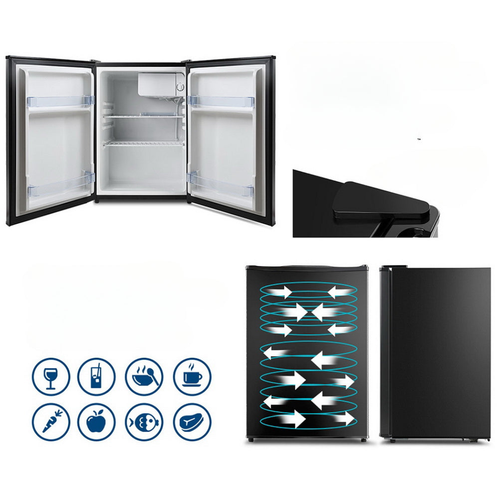 70L Portable Mini Bar Fridge - Black