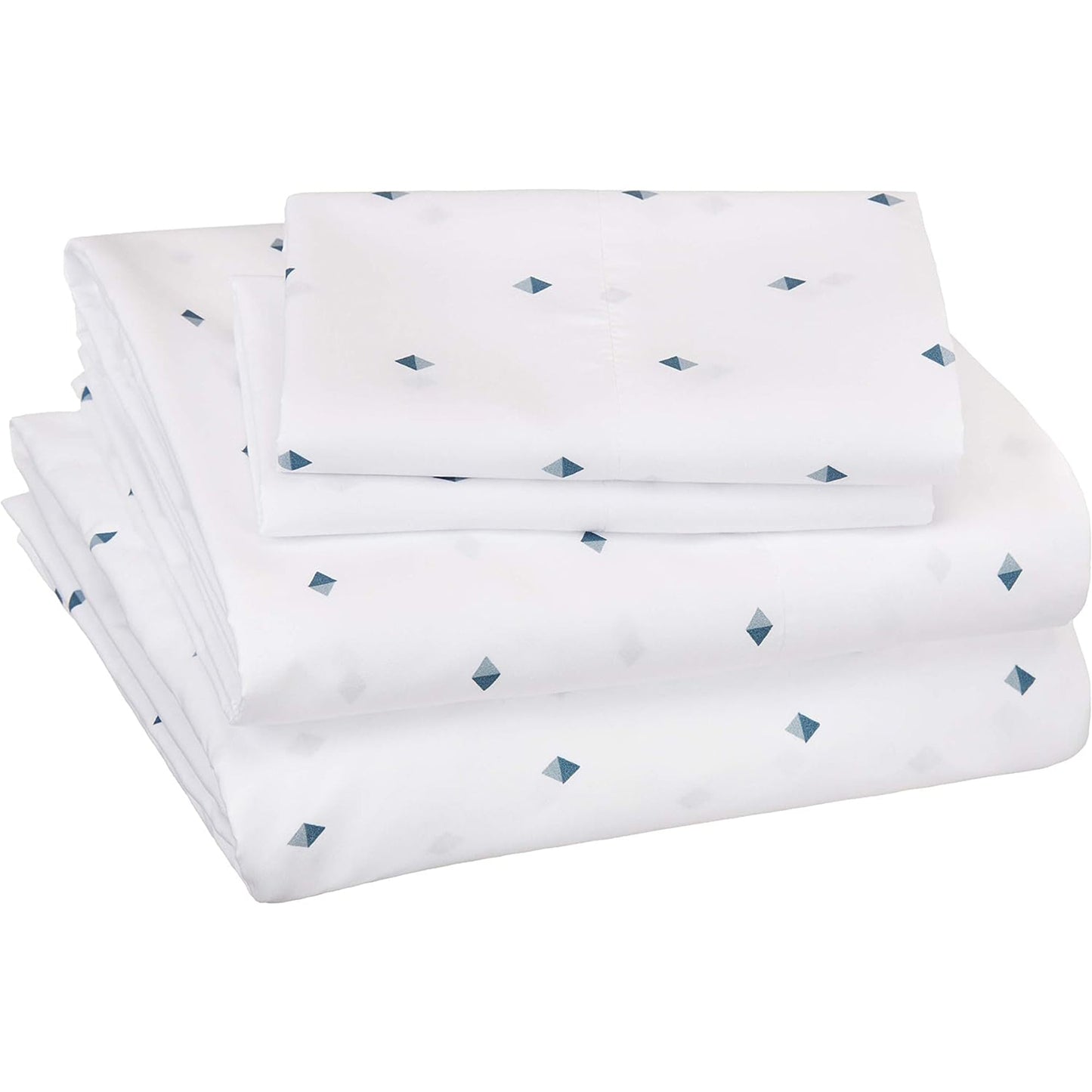 Soft Microfibre Bed Sheet Set with Elastic Pockets - Tide Pool Diamond
