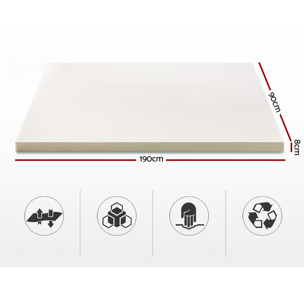 Bedding Memory Foam Mattress Topper with Cover - Single/Double/Queen/King