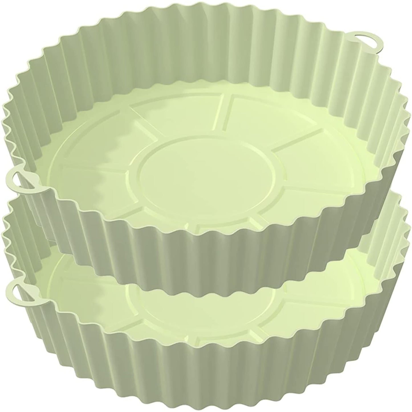 Air Fryer Reusable Non Stick Heat Resistant Silicone Pots 2 Pcs - Green