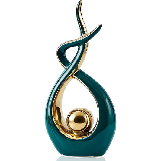 Modern Art Ceramic Statue Table Centerpiece Decorations Home Decor - Teal