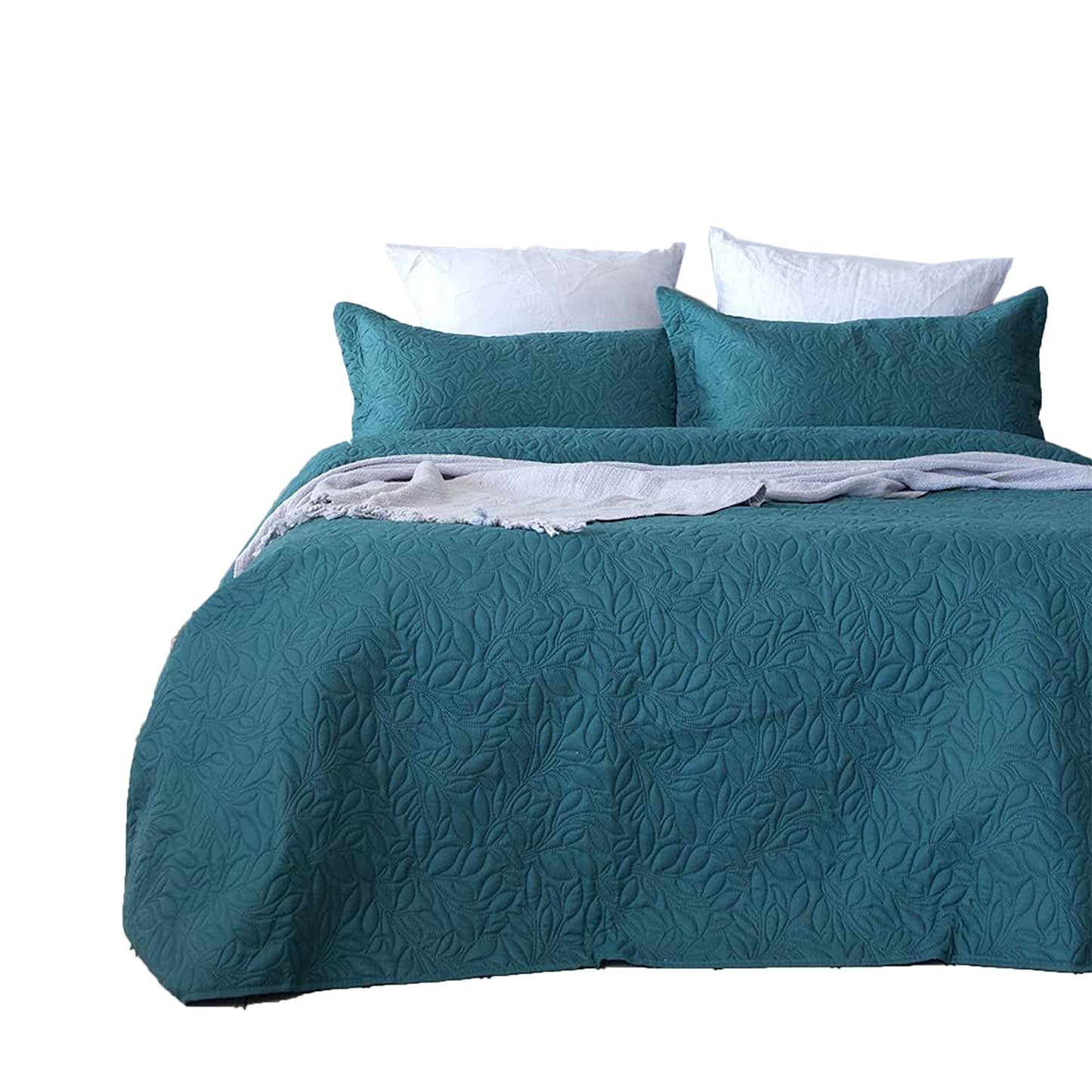 Botanica Embossed Coverlet Set - Teal