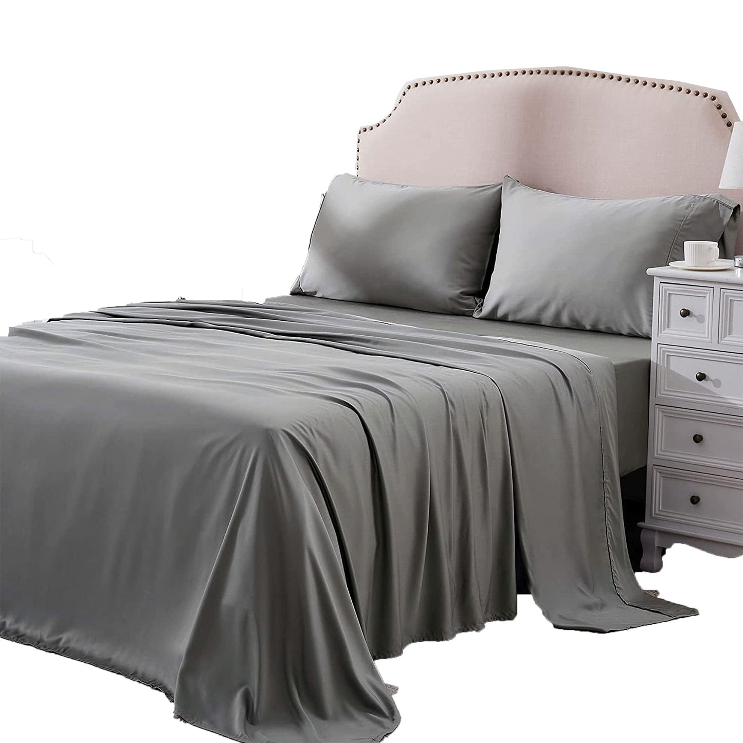 2000TC Breathable Microfibre Deep Pocket Bed Sheet Set - Grey