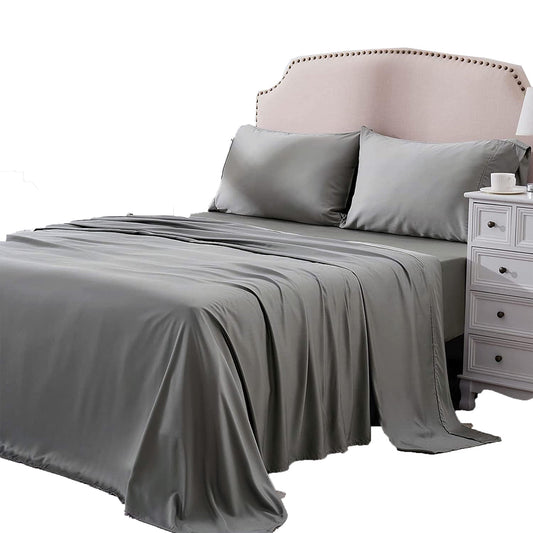 2000TC Breathable Microfibre Deep Pocket Bed Sheet Set - Grey