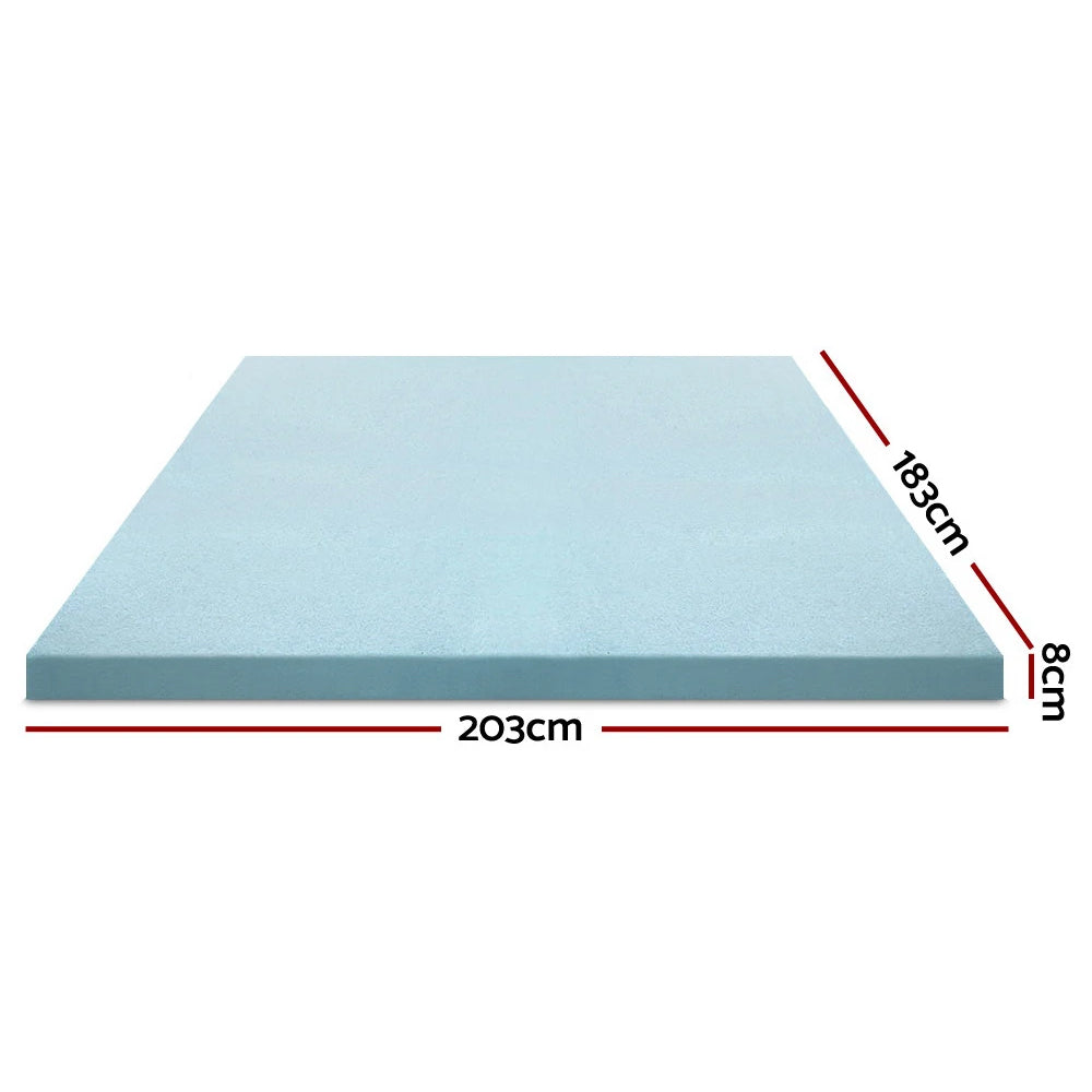 Cool Gel Memory Foam Bed Topper with Bamboo Cover 8cm - King