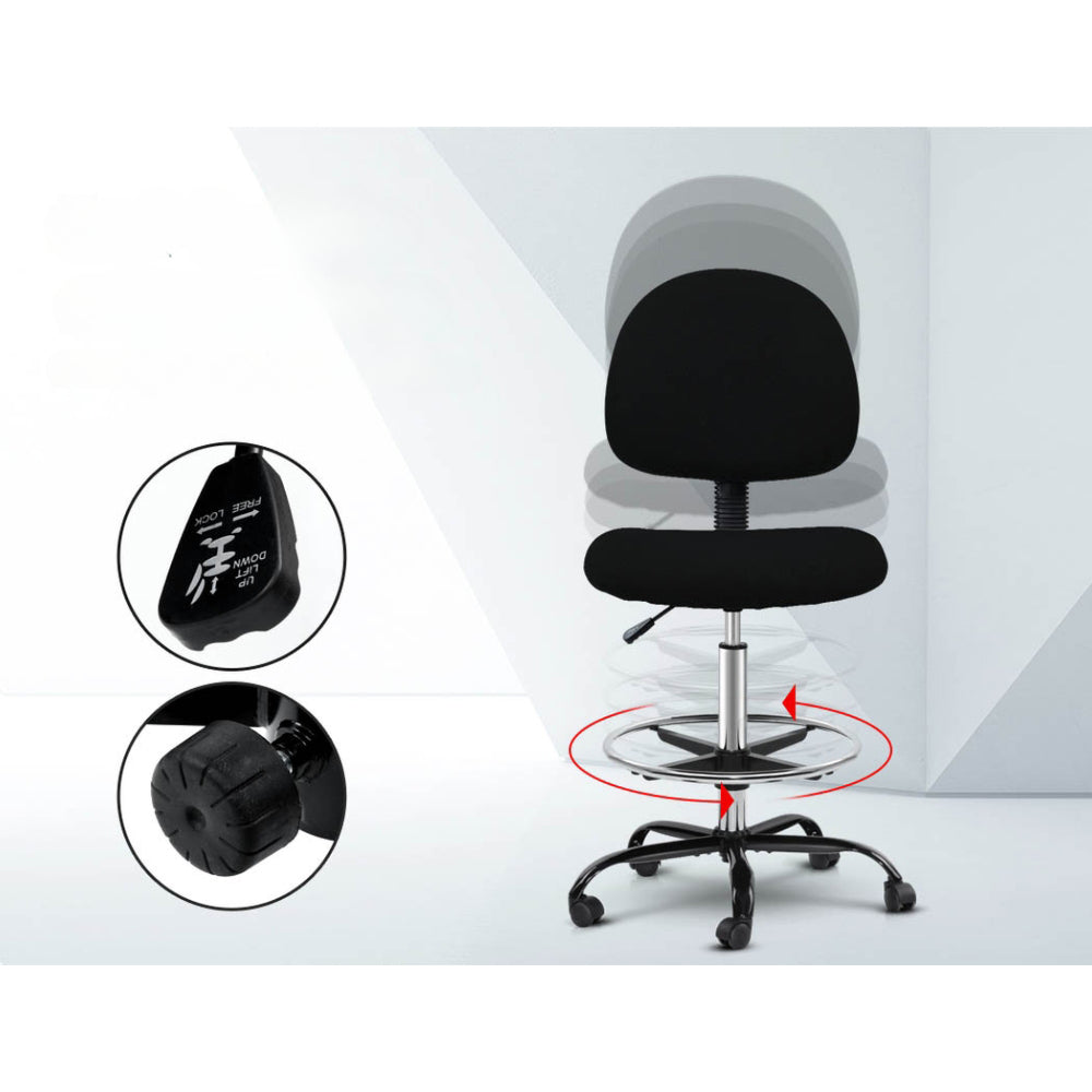 Office Chair Veer Drafting Stool Fabric Chairs Black