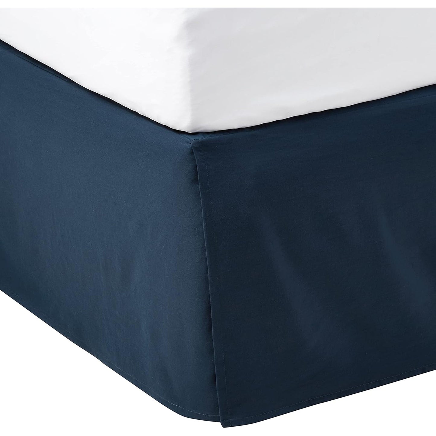 Polyester Lightweight Pleated Bed Skirt - Navy Blue