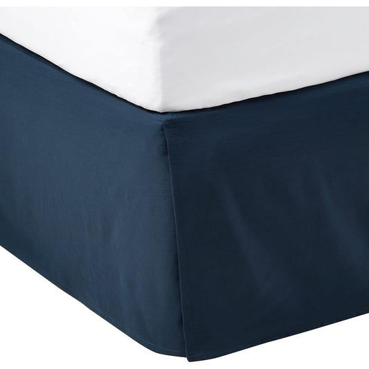 Polyester Lightweight Pleated Bed Skirt - Navy Blue