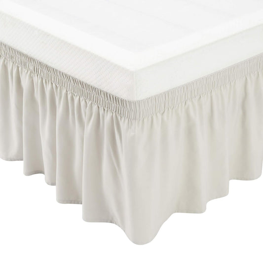 Microfibre Lightweight Elegantly Styled Ruffled Bed Skirt - Light Grey