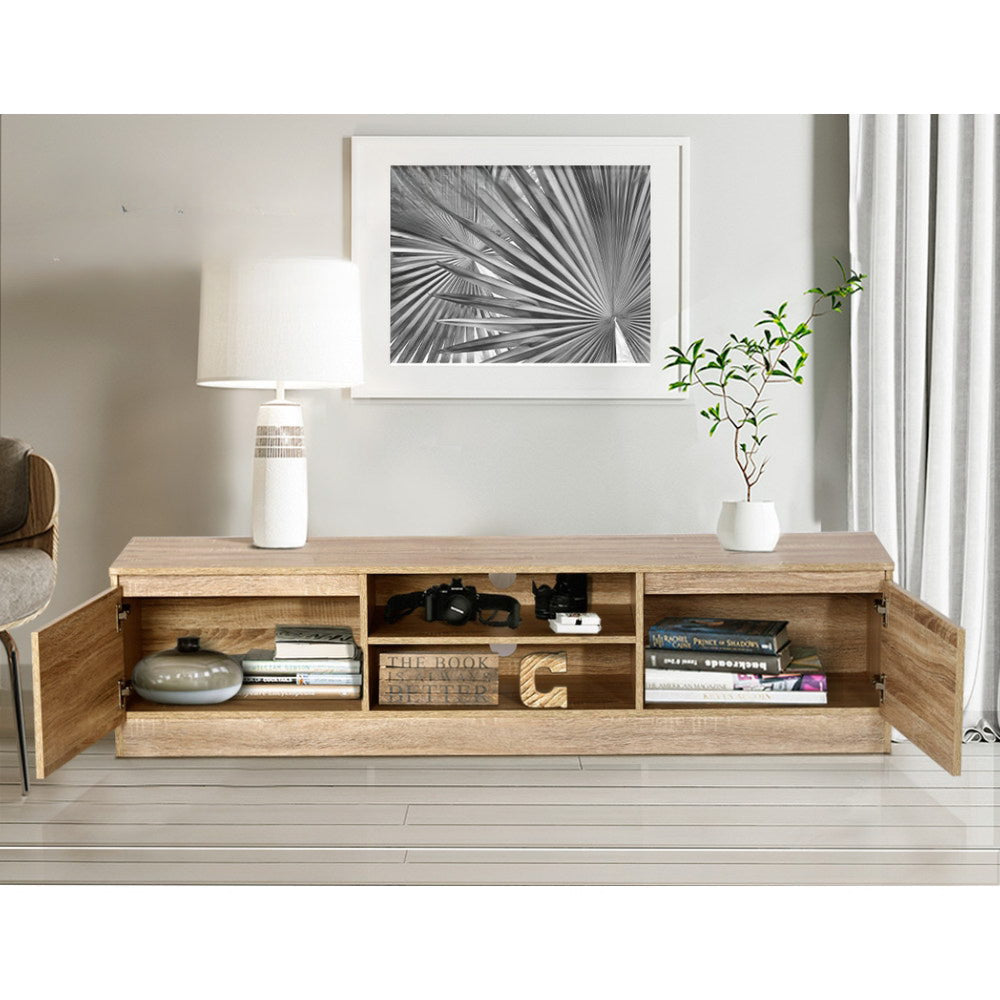 160CM TV Stand Entertainment Unit Lowline Storage Cabinet Wooden