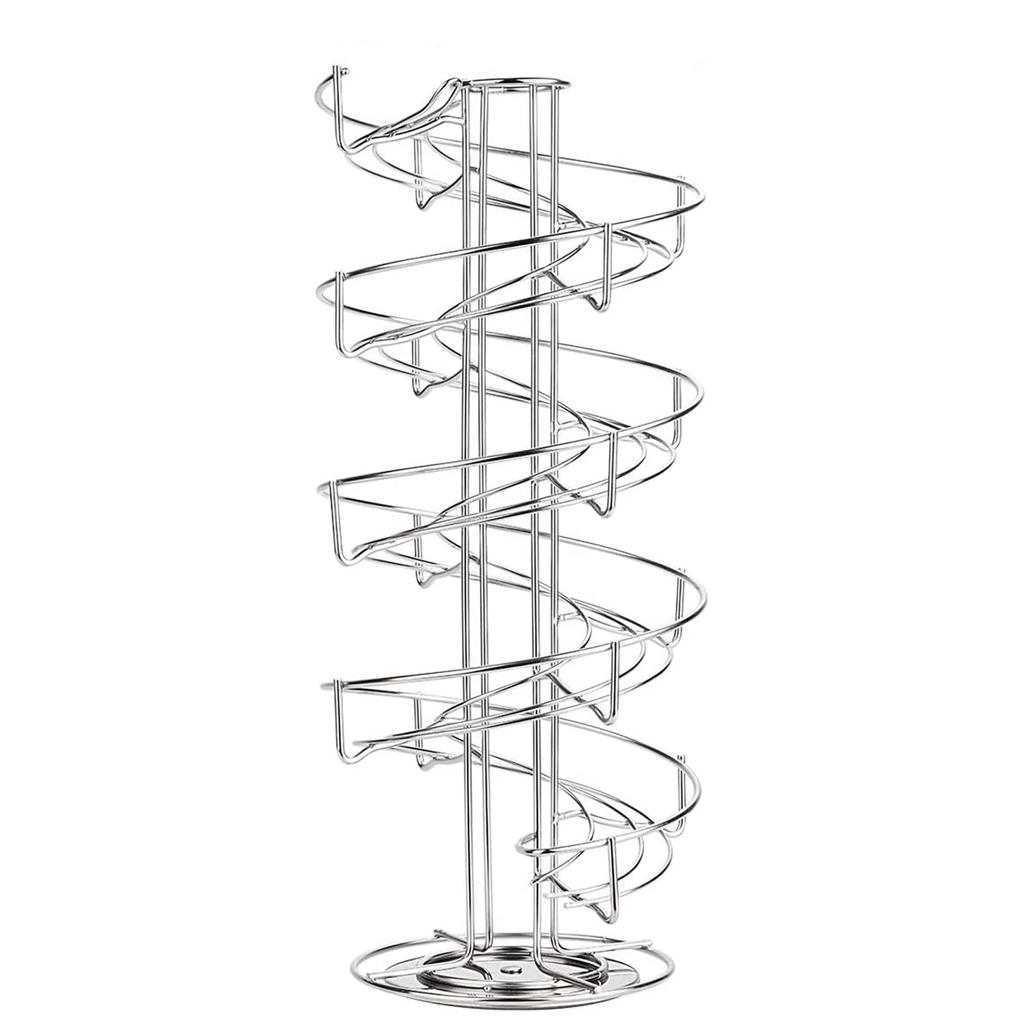 Spiral Design Stainless Steel Metal Egg Skelter Dispenser Storage Display Rack Rack - Silver