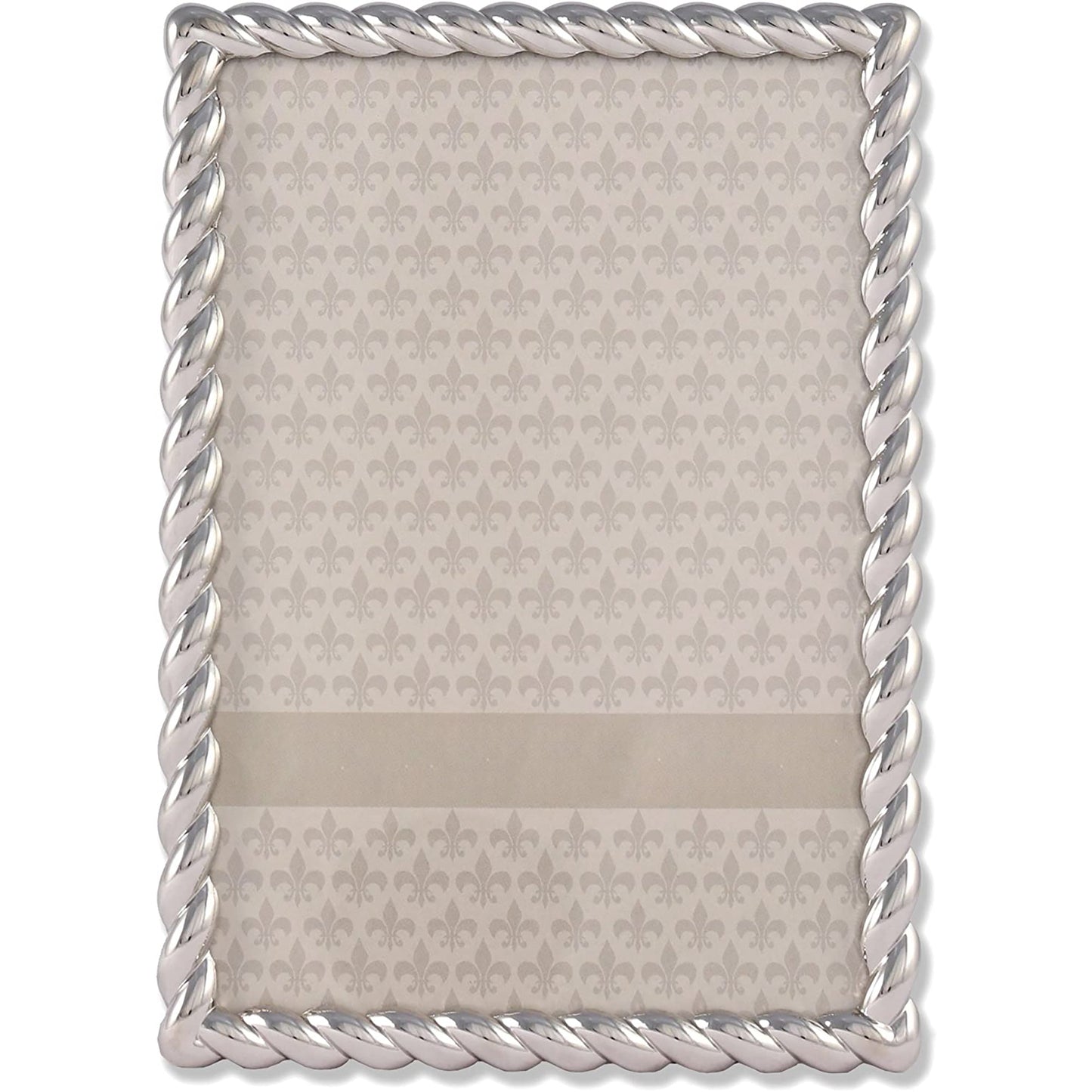 Decorative Metal Rope Picture Frame 4 by 6 Inch - Silver