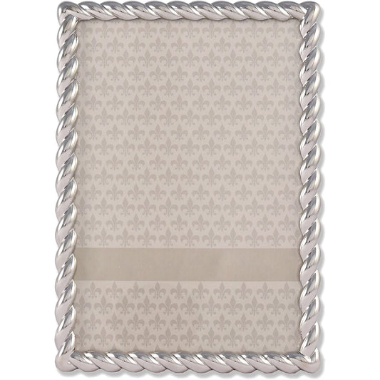 Decorative Metal Rope Picture Frame 4 by 6 Inch - Silver