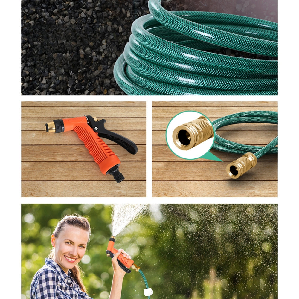 Retractable Hose Reel 20M Garden Water Brass Spray Gun Auto Rewind