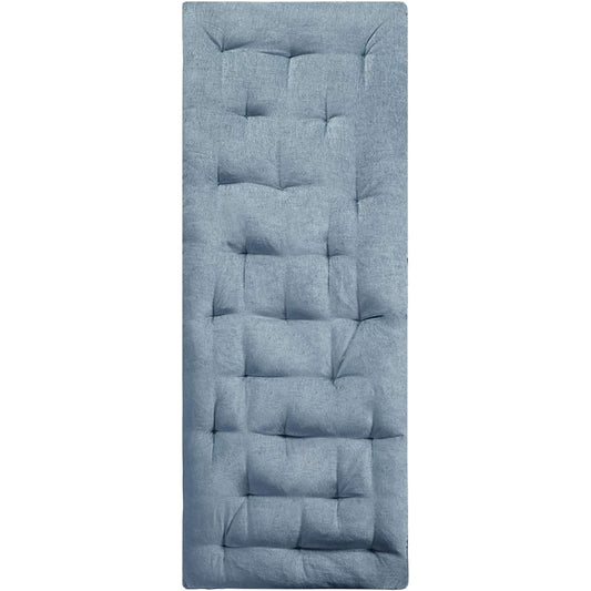 Foldable Poly Chenille Light Weight Floor Pillow Tufted Seat Cushion with Travel Wrap - Aqua