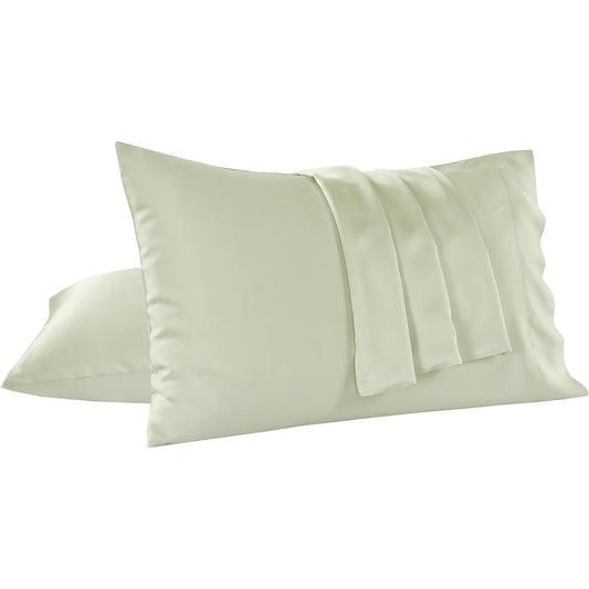 2 Pack Cooling Breathable Pillowcase with Envelope Closure - Sage Green