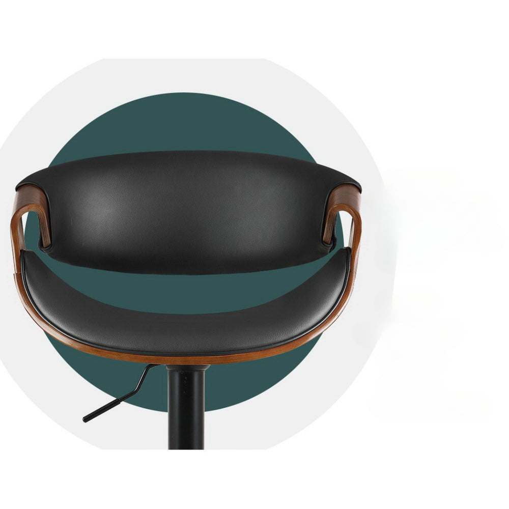 Bar Stools Swivel Chair Kitchen Gas Lift Wooden Bar Stool Leather Black
