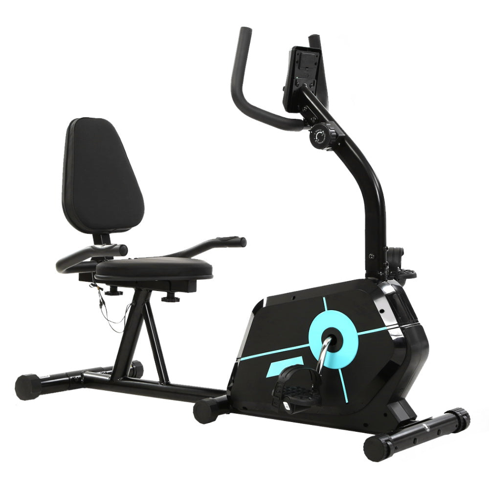 Magnetic Recumbent Exercise Bike Fitness Cycle Trainer Gym Equipment - Max Weight 120kg