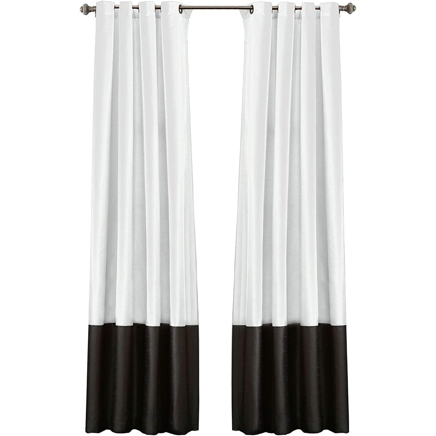 Window Curtain Panel Set of 2 84x54 inch - Black and White