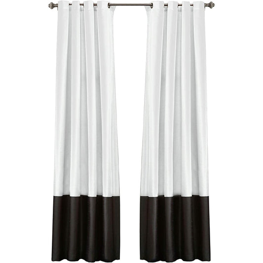 Window Curtain Panel Set of 2 84x54 inch - Black and White