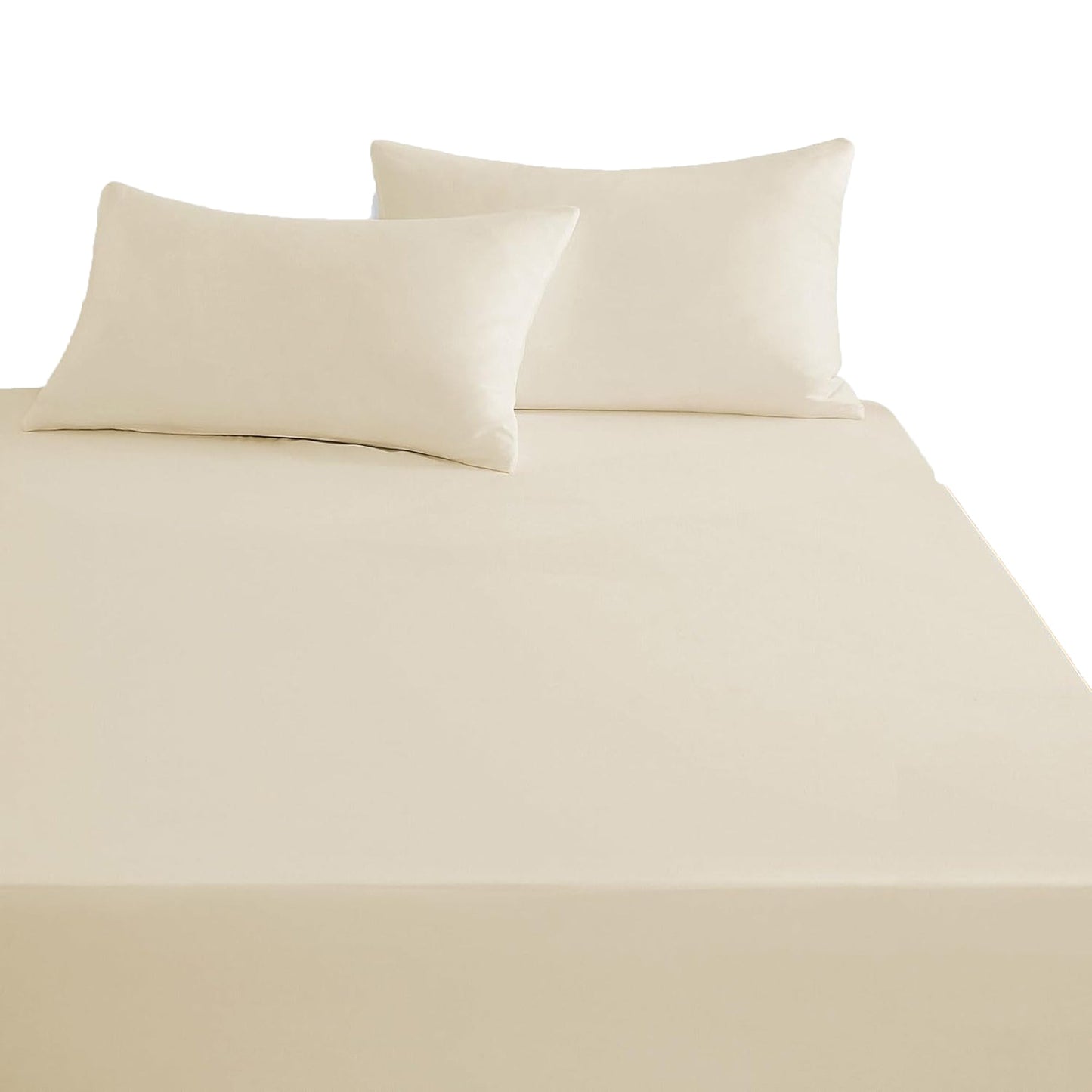 1000TC Ultra Soft Microfibre Extra Deep Fitted Sheet Set - Light Beige