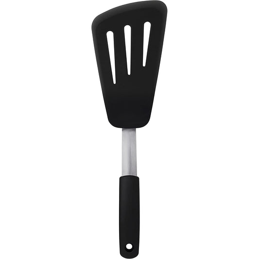 Silicone Omelet Turner Spatula for Non-Stick Cookware - Black