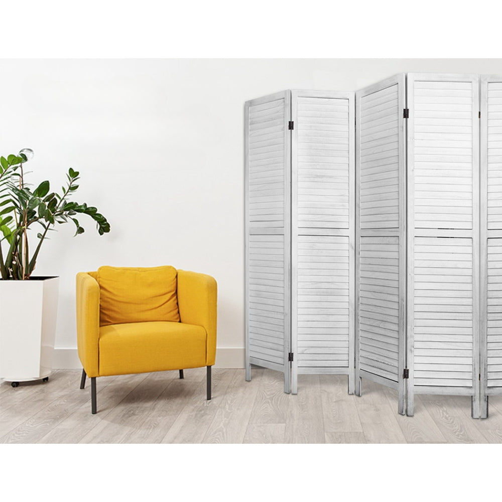 Room Divider Screen 8 Panel Privacy Wood Dividers Stand Bed Timber White