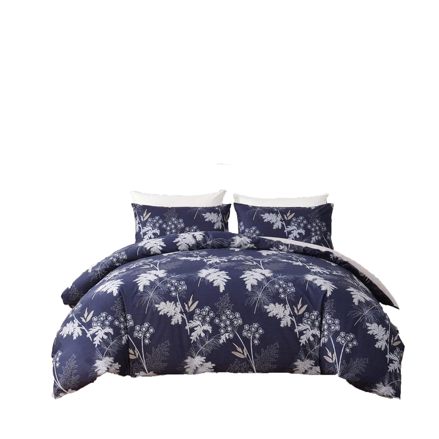 Soft Microfibre Bedding Quilt Cover Set - Navy Blue Floral