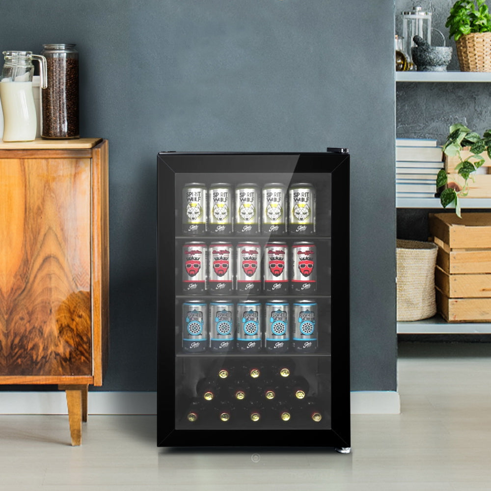 70L Bar Fridge Glass Door Mini Countertop Fridges Bottle Cooler