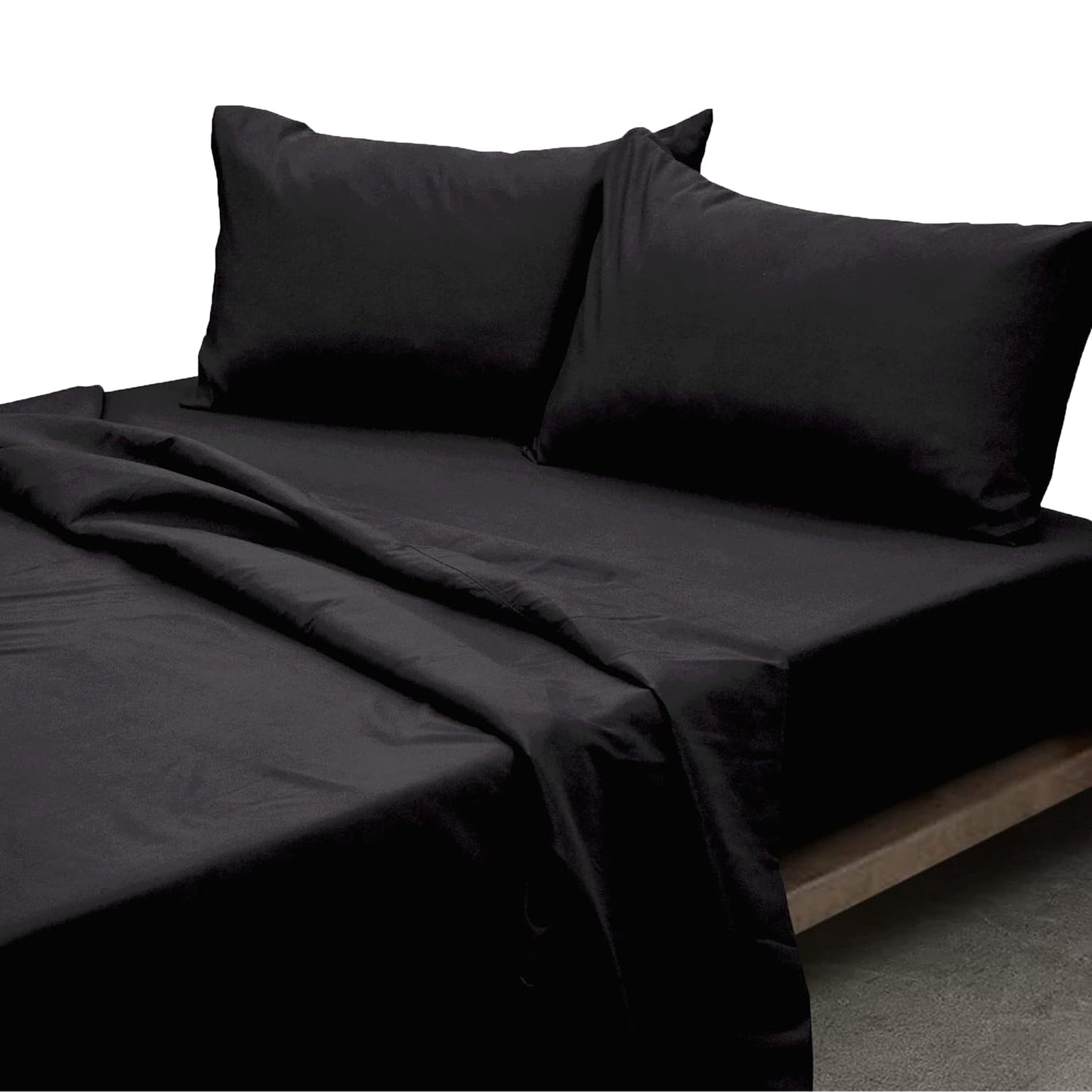 Soft and Lightweight Microfiber Magic Colour Collection Bed Sheet Set - Black