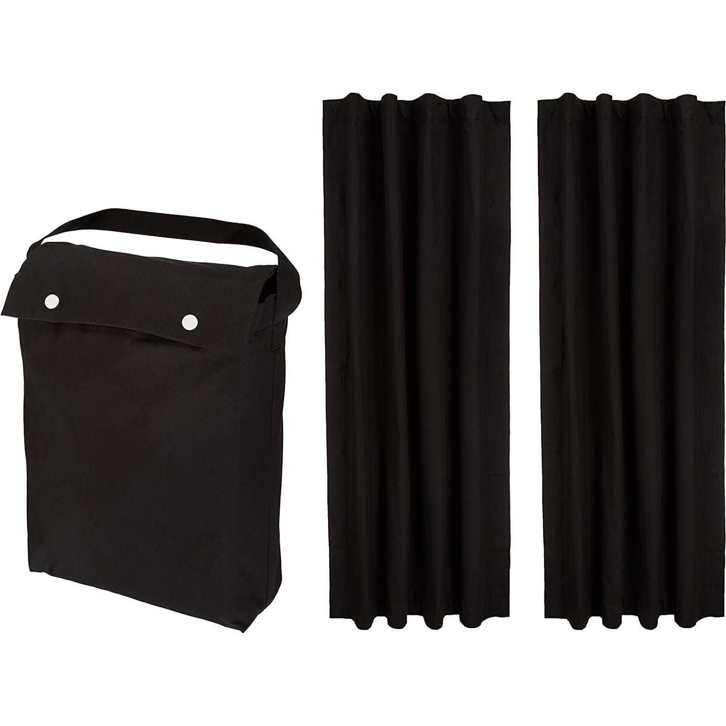 Portable Window Blackout Curtain Shade with Suction Cups 2 Pack 50x78 Inches - Black