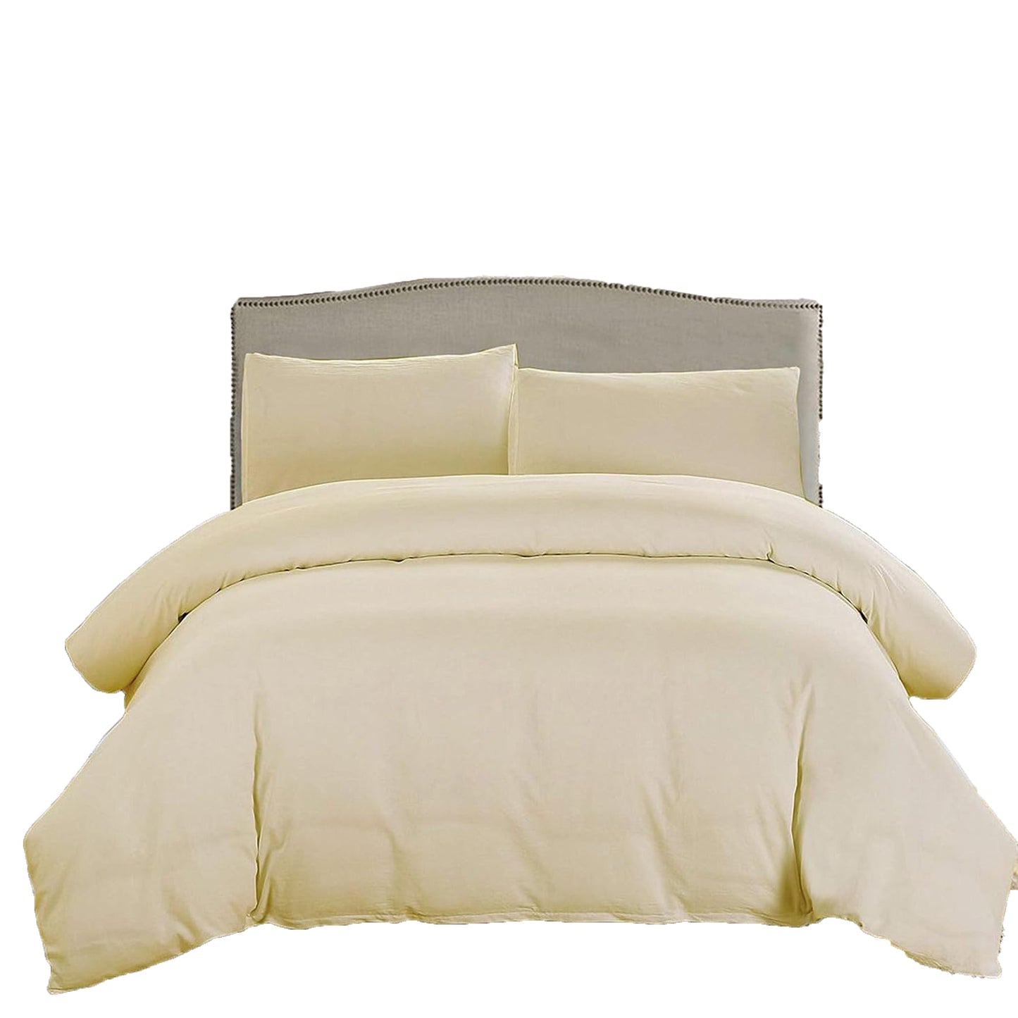 2000 TC Premium Microfibre Doona Cover Ultra Soft Quilt Cover Set - Cream