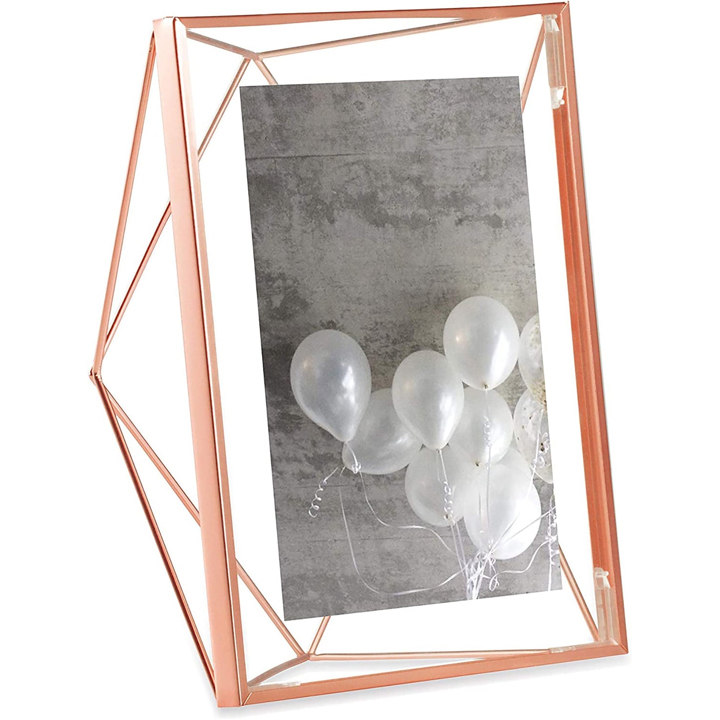 Geometric Prisma Picture Frame Photo Display for Desk Wall  5x7 Inch - Copper