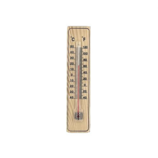 Wooden Wall Thermometer Indoor Outdoor Hanging Glass Scale for Home Garden Garage