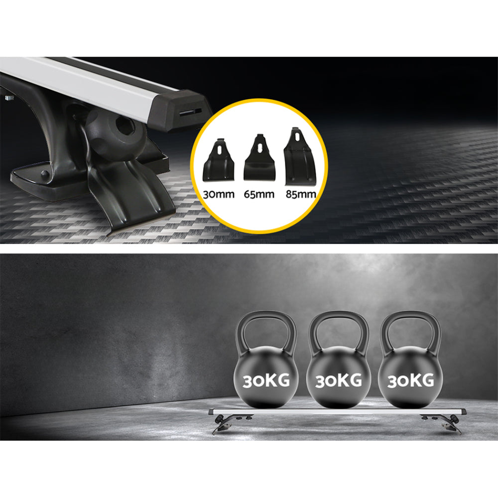 Universal Car Roof Rack Cross Bars Aluminium Carrier Silver - 1450mm