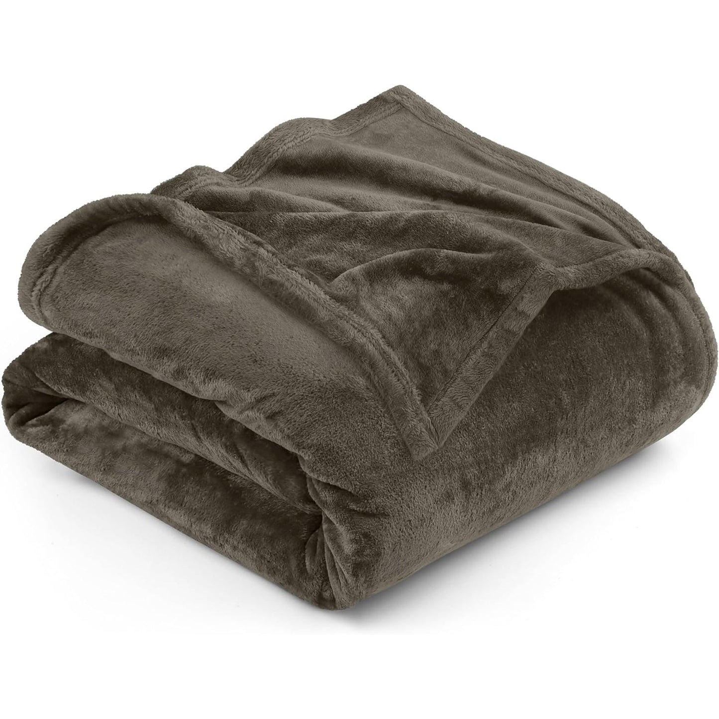 300GSM Microfibre Luxury Anti-Static Fuzzy Soft Fleece Blanket - Brown