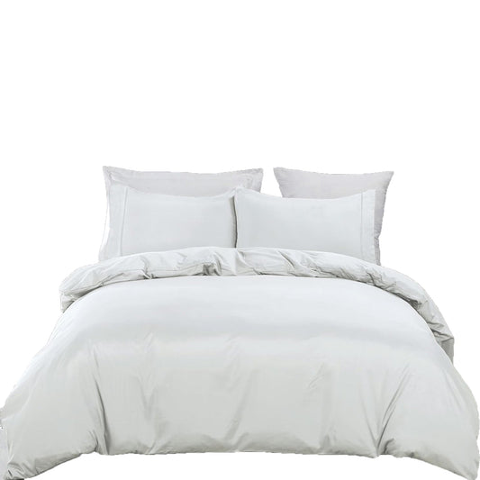 2000TC Ultra Soft Microfiber Zipper Closure Quilt Cover Set - White
