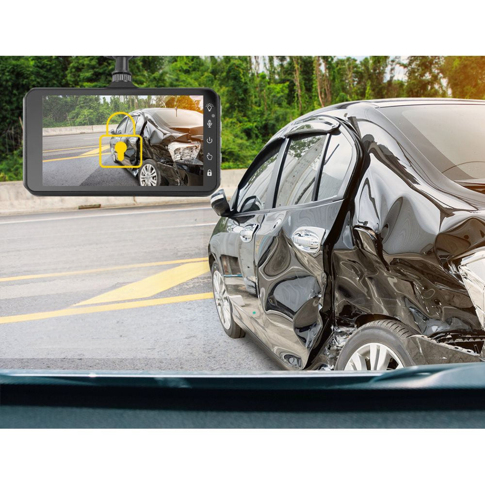 4 Inch Dual Camera Dash Camera - Black
