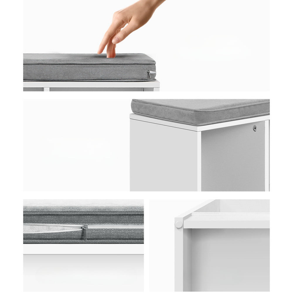Shoe Cabinet Bench Shoes Organiser Storage Rack Shelf White Box Seat