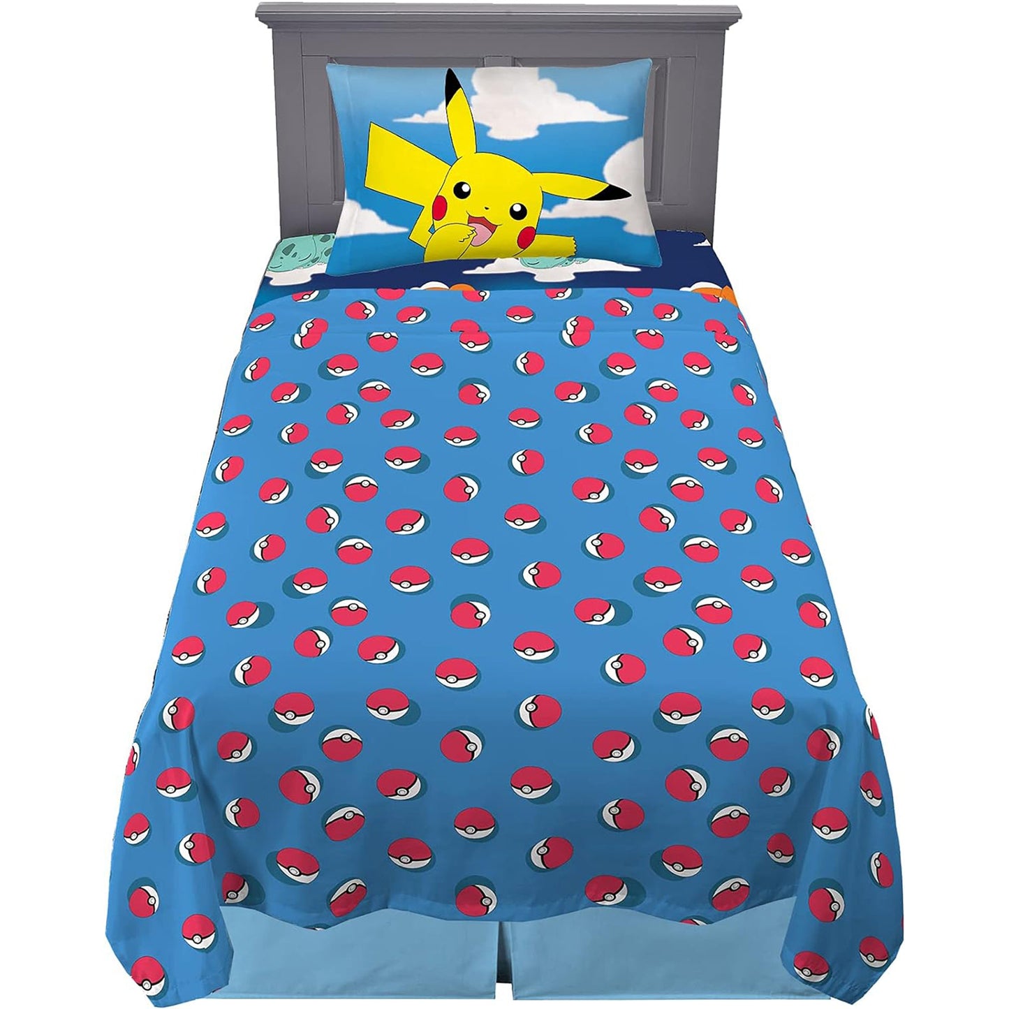 Kids Bedding Super Soft Microfibre Bed Sheet Set - Pokemon
