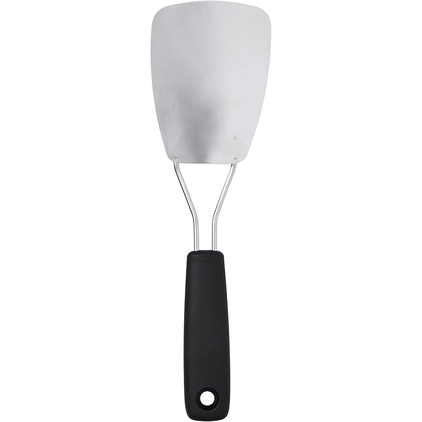 Stainless Steel Flexible Turner with Non Soft Slip Handle - Black