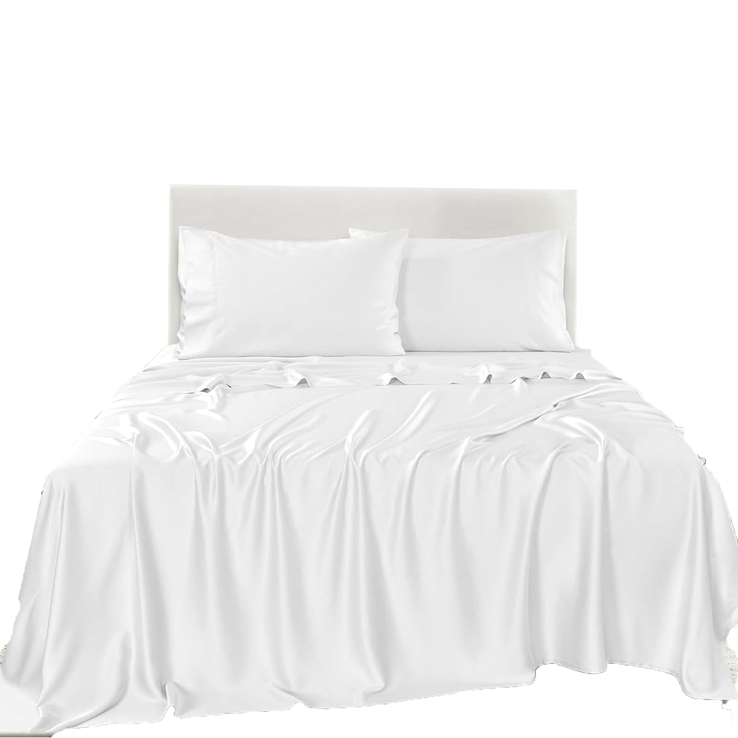 100% Bamboo Luxuriously Breathable and Silky Soft Bed Sheet Set - White