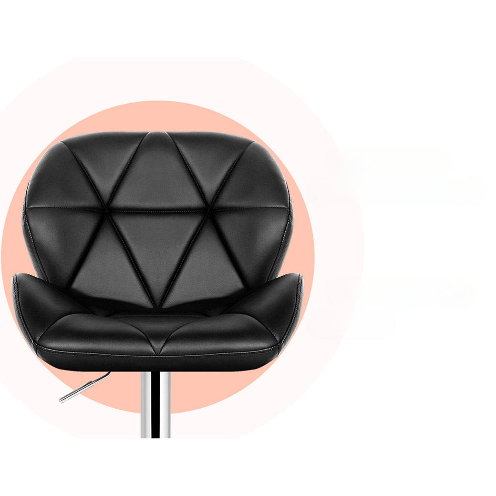 Set of 4 Kitchen Bar Stools - Black and Chrome