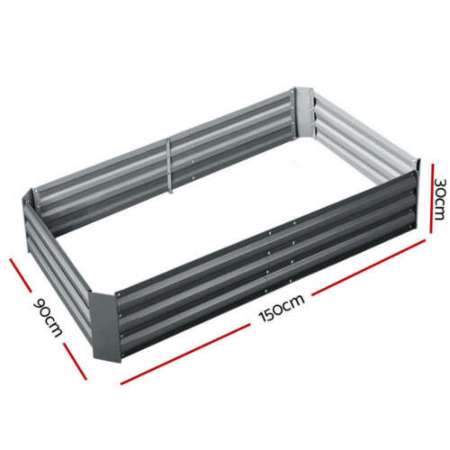 2pcs Galvanised Steel Raised Garden Beds 150x90x30cm Planter for Outdoor